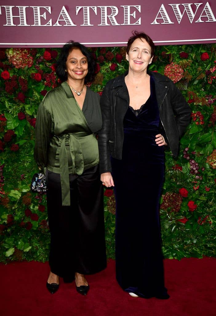 Fiona Shaw (right) and Sonali Deraniyagala attending the 65th Evening Standard Theatre Awards at held at the London Coliseum, London