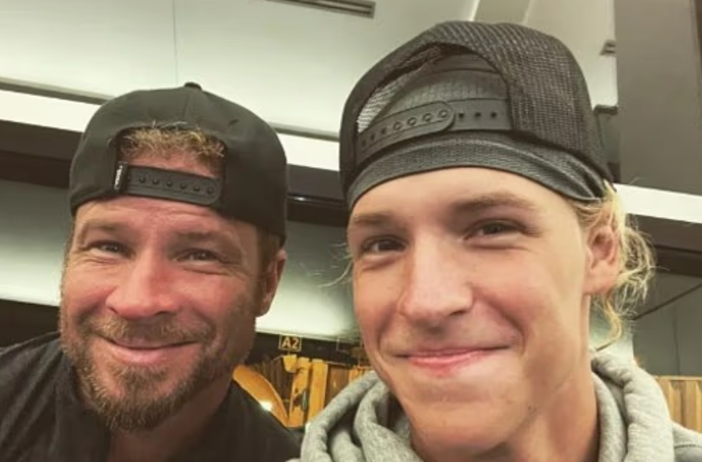 Baylee with his famous dad, Brian Littrell of the Back Street Boys