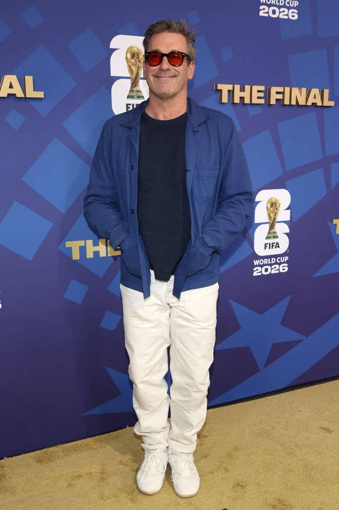 Jon Hamm attends the FIFA Gold Carpet before the FIFA World Cup 2026 Final match between Spain and Argentina at New York New Jersey Stadium on July 19, 2026 in East Rutherford, New Jersey.