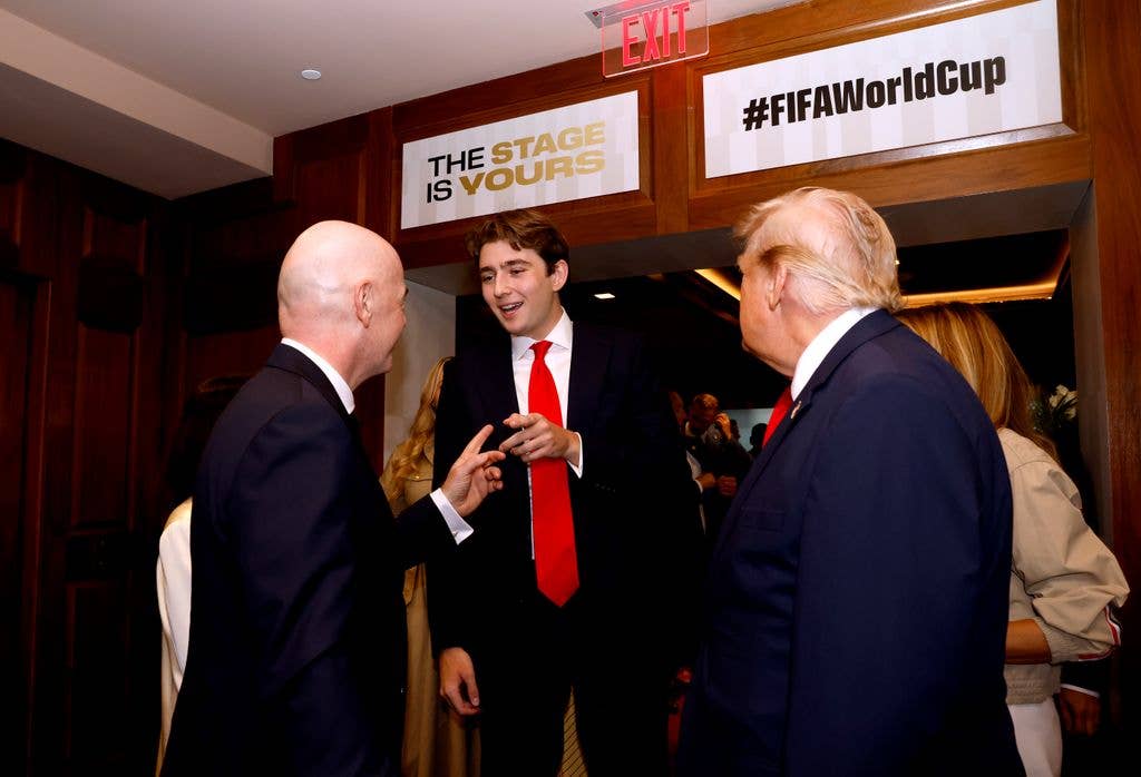 Barron went backstage with his father