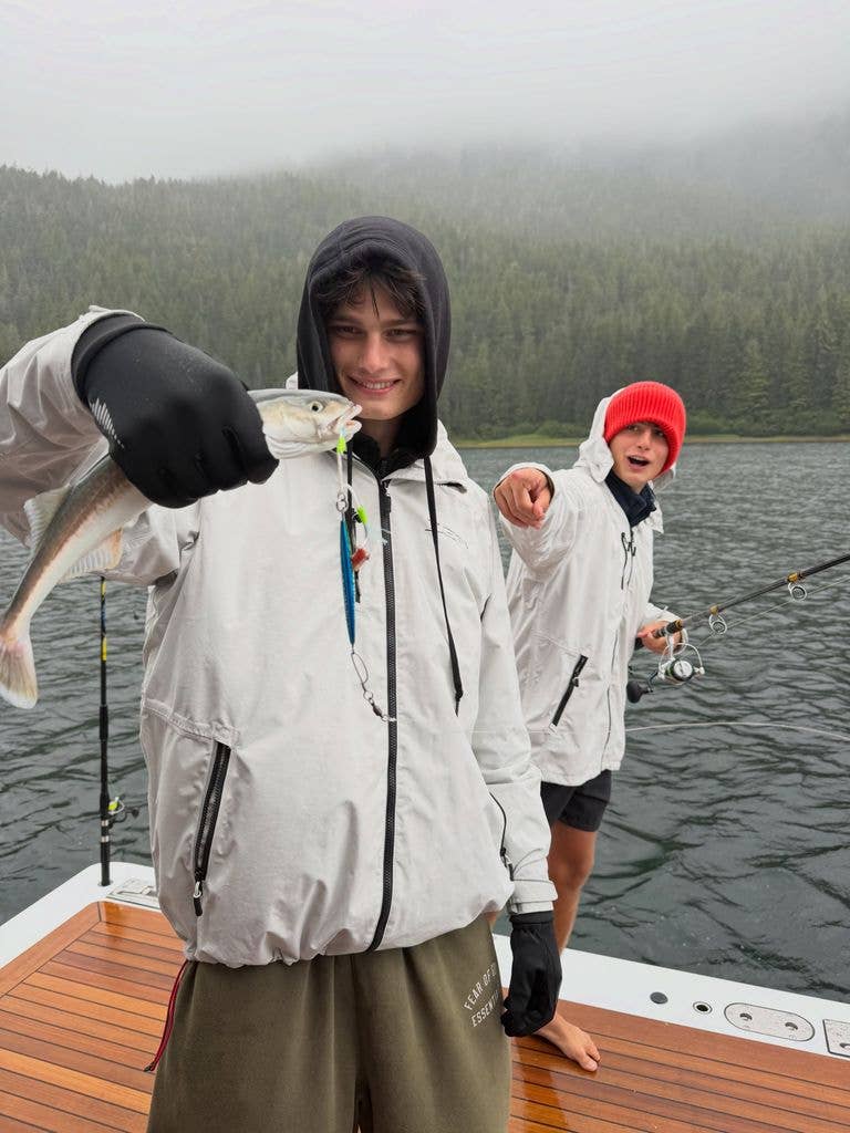 Tom Brady's two sons fishing while vacationing in Alaska in July 2026, shared on Instagram