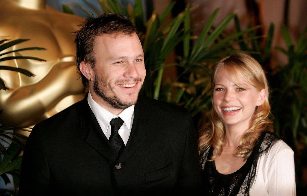 Heath Ledger and actress Michelle Williams arrive at the Oscar Nominees Luncheon at the Beverly Hilton Hotel on February 13, 2006 in Beverly Hills, California
