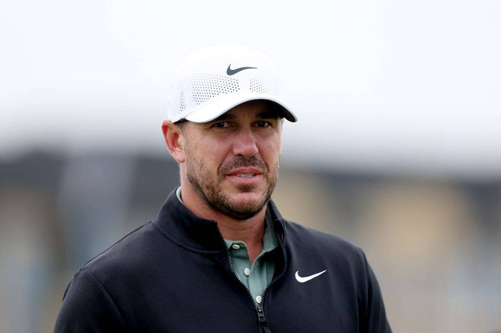 Brooks Koepka of the United States looks on during a practice round prior to the Alfred Dunhill Links Championship 2025 at The Old Course on October 01, 2025 in St Andrews, Scotland.