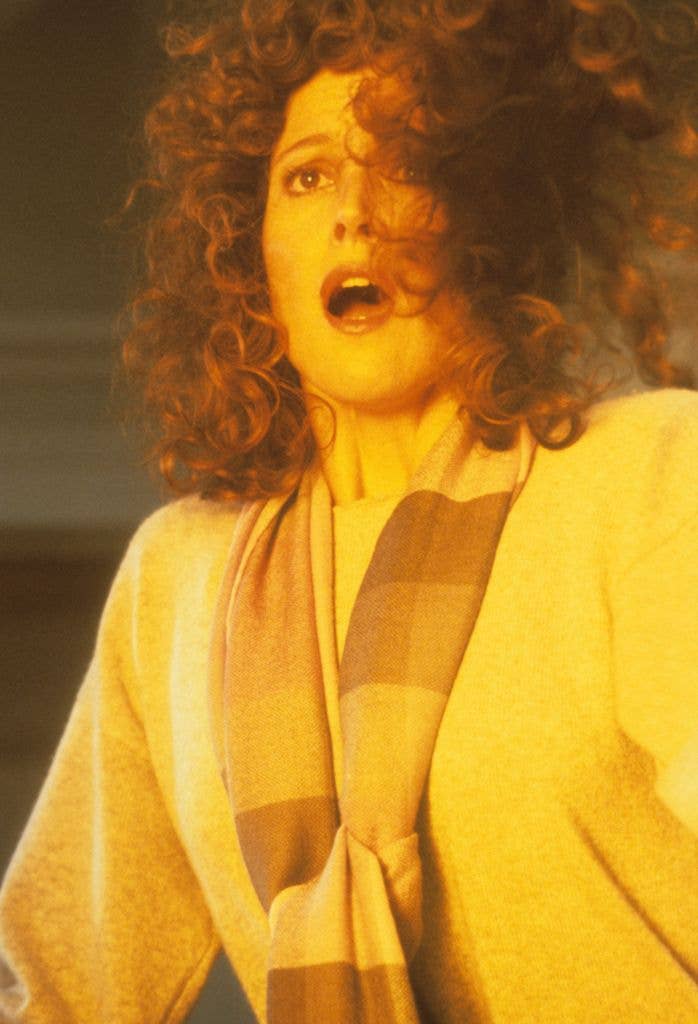 Sigourney Weaver looks in shock in a scene from the film 'Ghostbusters', 1984.