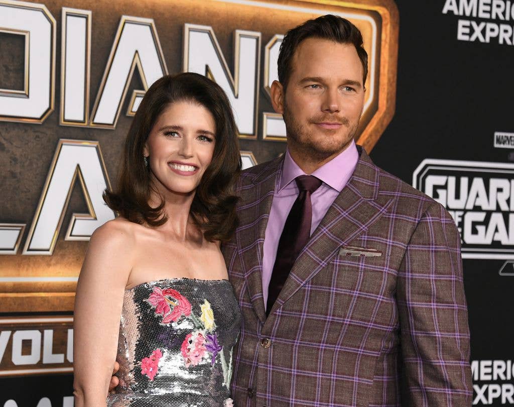 HOLLYWOOD, CALIFORNIA - APRIL 27: (L-R) Katherine Schwarzenegger and Chris Pratt attend World Premiere Of Marvel Studios' "Guardians Of The Galaxy Vol. 3" on April 27, 2023 in Hollywood, California. (Photo by Jon Kopaloff/WireImage)