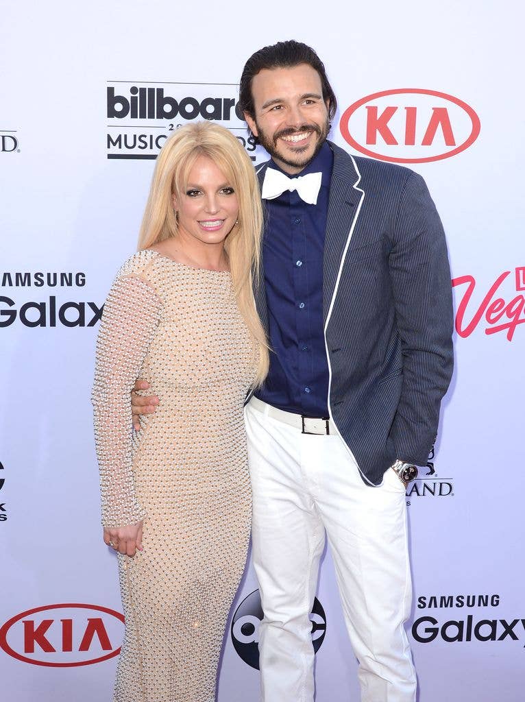 Britney Spears (L) and producer Charlie Ebersol attend the 2015 Billboard Music Awards at MGM Grand Garden Arena on May 17, 2015 in Las Vegas, Nevada. 