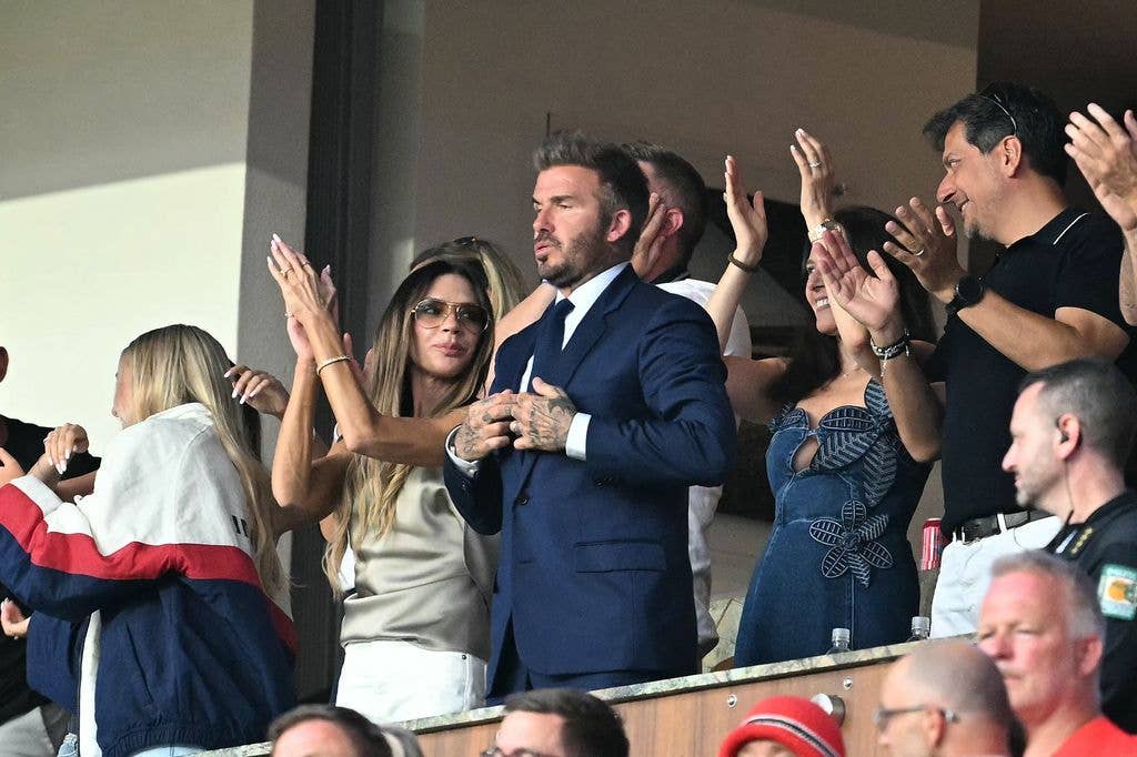 The Beckhams watched the match anxiously