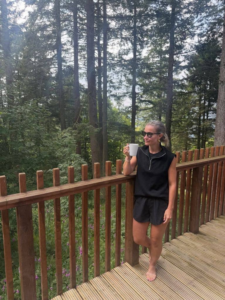 The blonde beauty took part in a number of thrilling activities with her brood