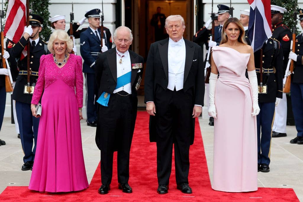Camilla joins the King and President and Melania Trump at the White House