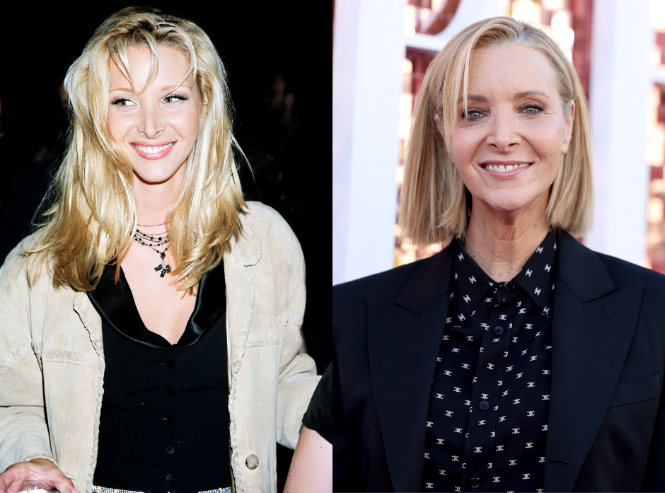Split image of Lisa Kudrow, shown in 1995 and 2026.