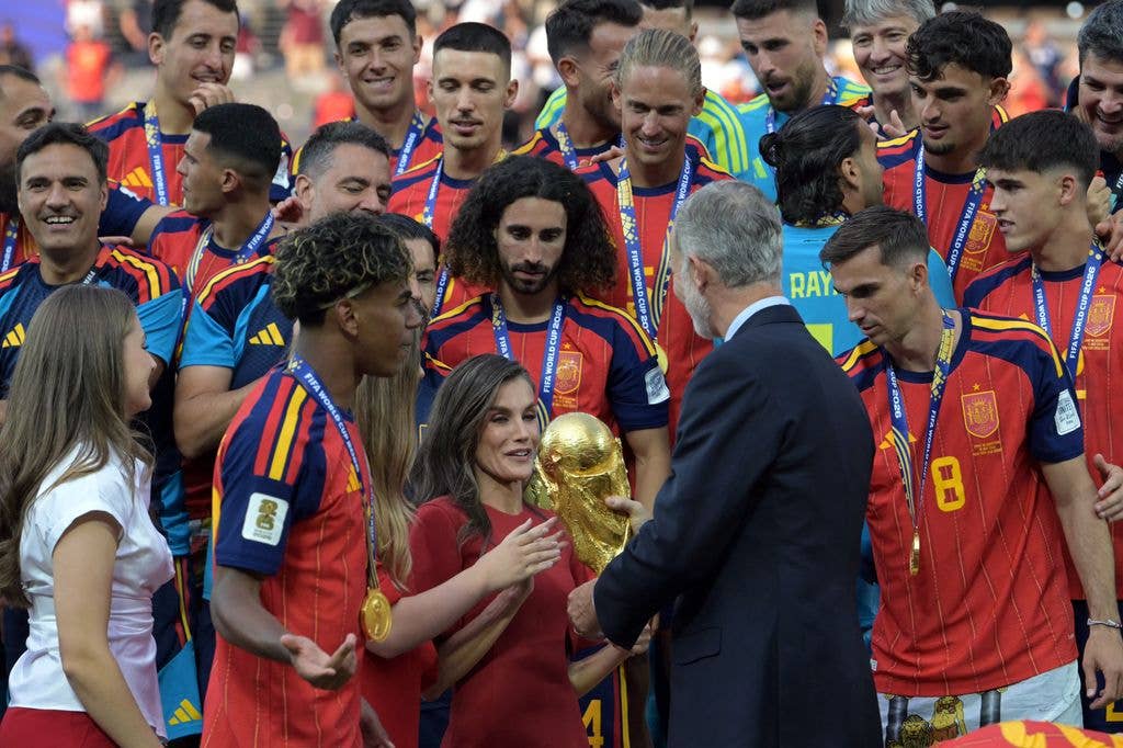 Following the final whistle, the King and Queen joined jubilant celebrations on the pitch