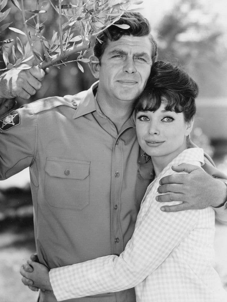 Aneta Corsaut and Andy Griffith embracing, November 16, 1964. 