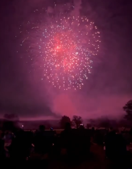 She then shared several snaps of a fireworks display the family watched 