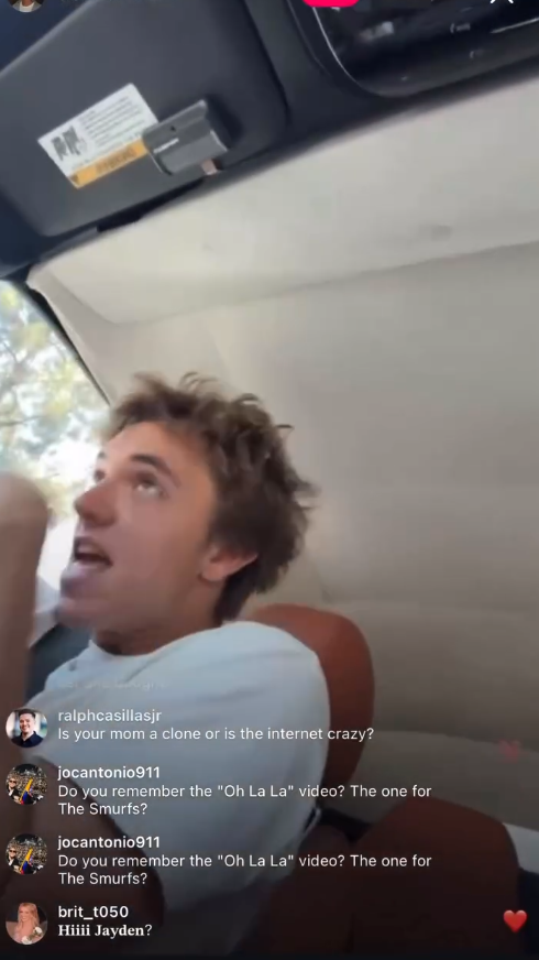 Screengrab of Jayden James on Instagram Live