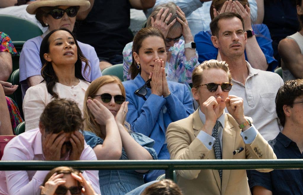 The Princess of Wales attends the Ladies' Singles second round match between Katie Swan of Great Britain and Madison Keys of United States