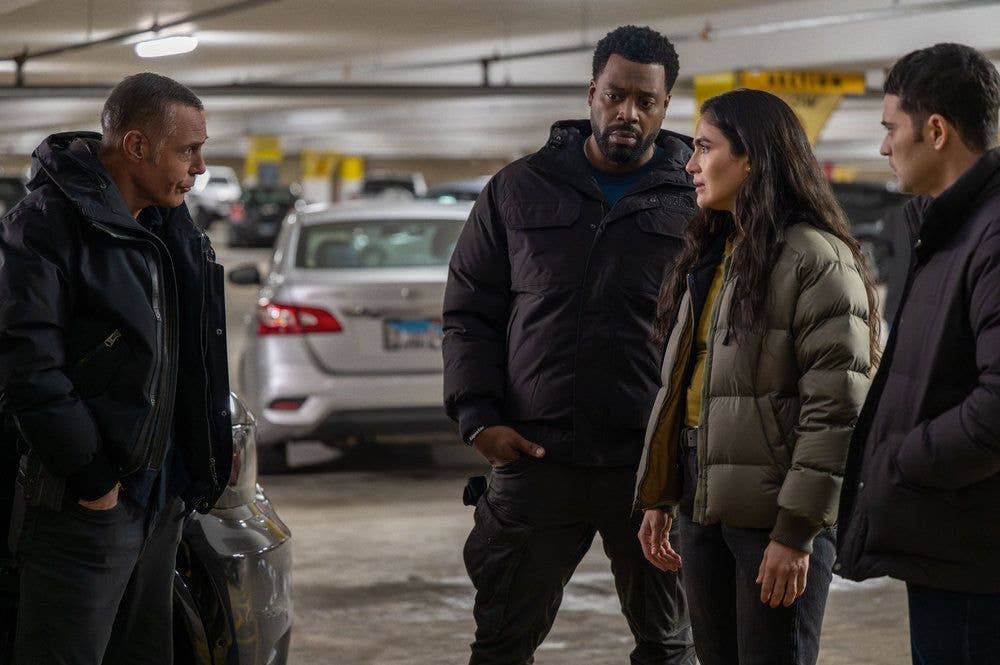 Jason Beghe as Sergeant Hank Voight, LaRoyce Hawkins as Kevin Atwater, Arienne Mandi as Eva Imani, Benjamin Levy Aguilar as Dante Torres in Chicago PD