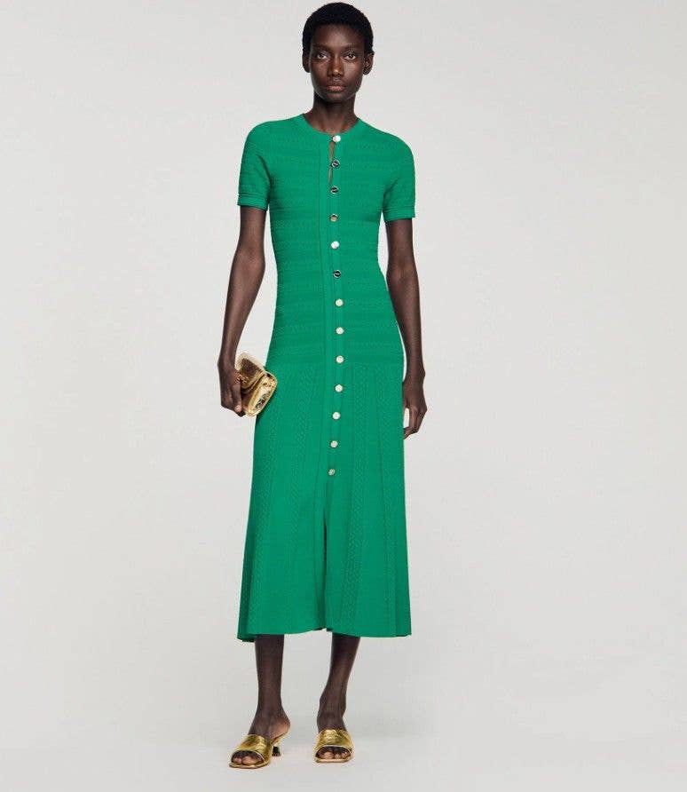 Both ladies wore this striking dress by Sandro Paris