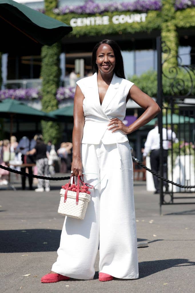 Angellica Bell arrives at Wimbledon on day 11