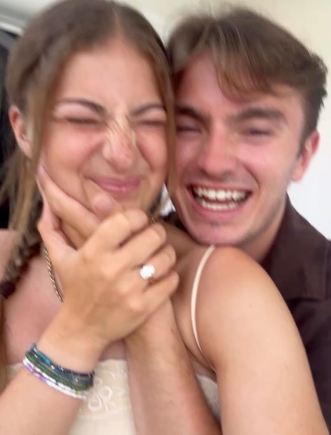 Poppy Oliver with fiance Ben