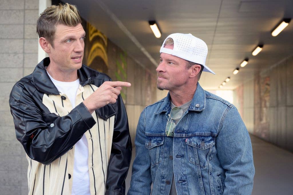 Nick Carter (L) and Brian Littrell will headline the official Formula 1 Las Vegas Grand Prix after-party at Sphere this November