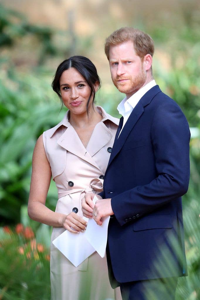 Prince Harry and Meghan Markle attend a Creative Industries and Business Reception on October 02, 2019 in Johannesburg, South Africa