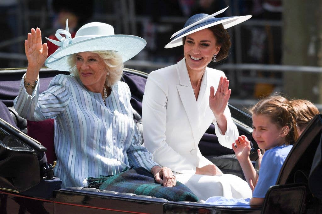 The Princess made her annual appearance at Trooping the Colour in 2022 wearing her go-to designer Alexander McQueen with a Philip Treacy hat.