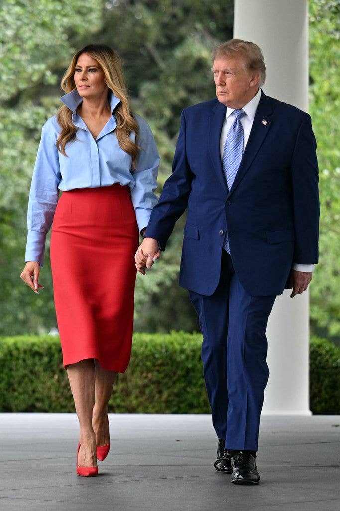 melania donald trump hand in hand