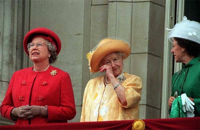 The Queen Mother crying