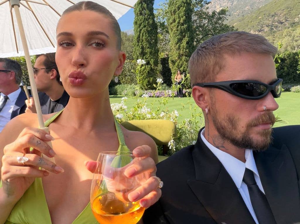 Hailey and Justin Bieber attend yhe wedding of Finneas 