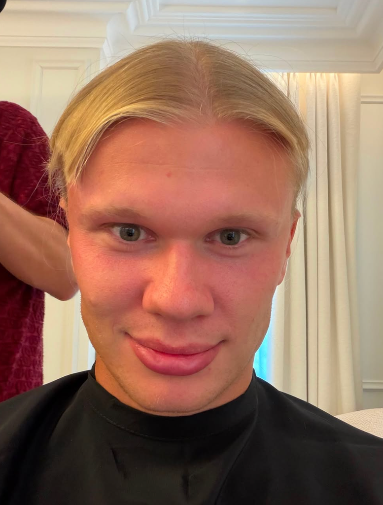 Erling posted the haircut to social media