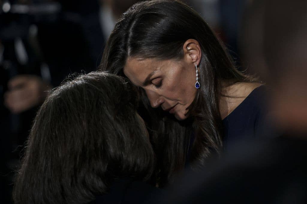 Queen Letizia during the state funeral for the victims of the floods