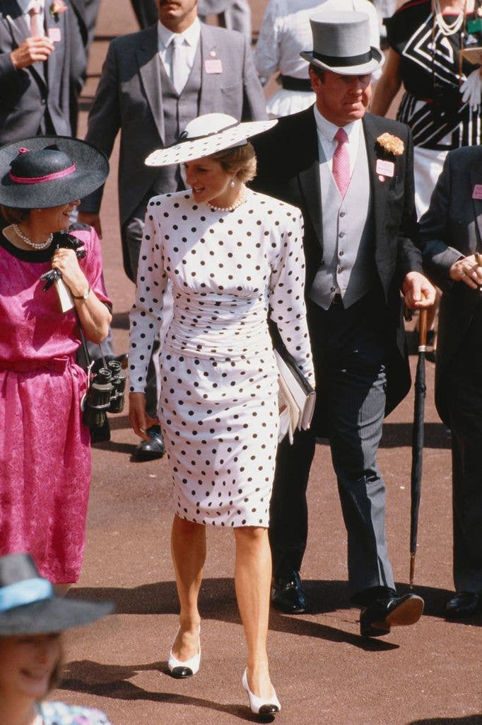 Pricess Diana in a polka dot dress