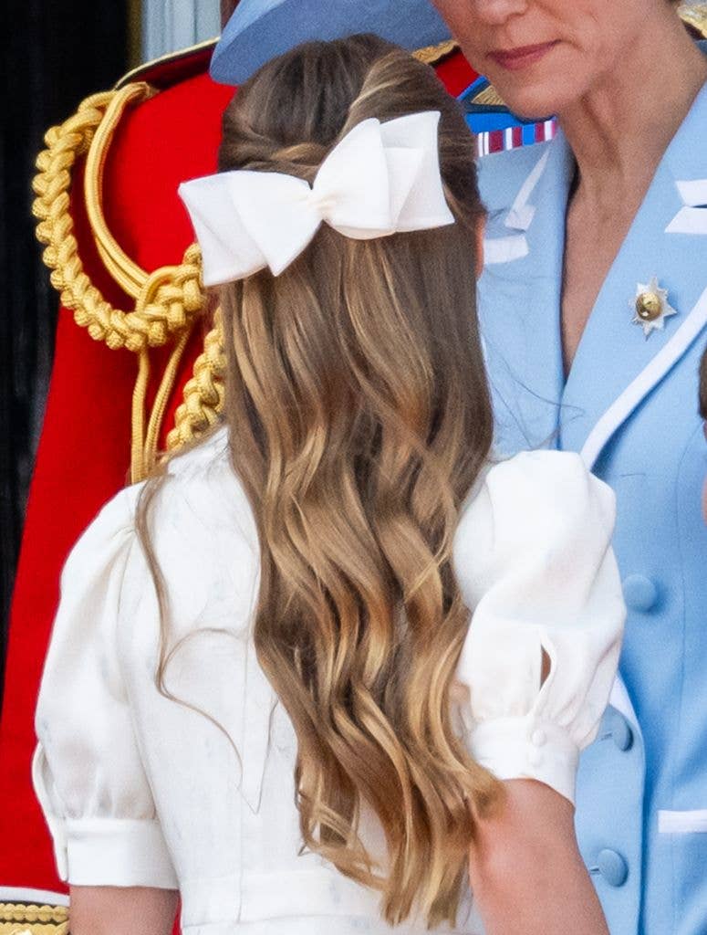 A closer look at Princess Charlotte's hair and bow