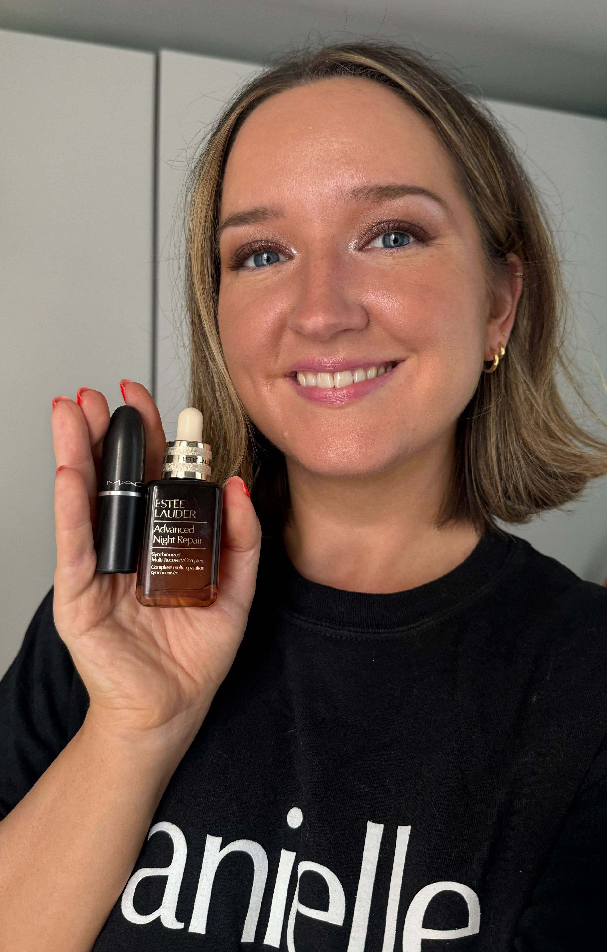 woman posing with 1980s makeup