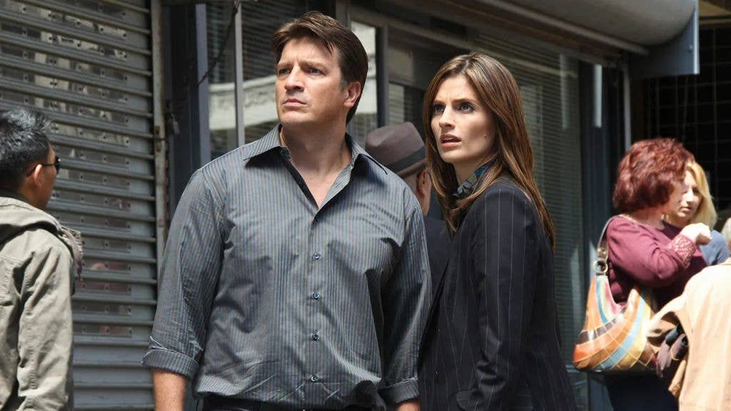 Nathan Fillion and Stana Katic in a still from Castle