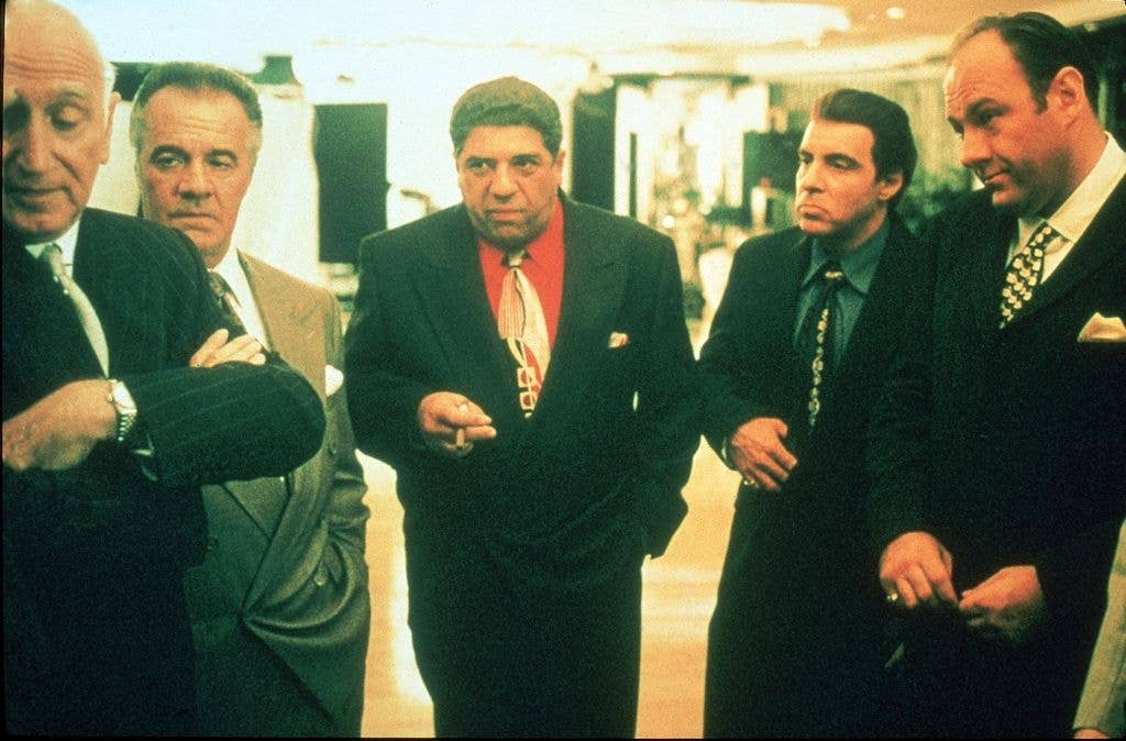 Vincent (centre) in a scene from The Sopranos