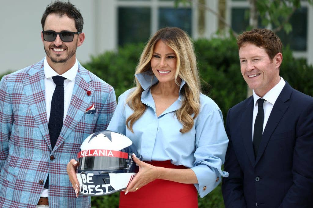 melania trump helmet