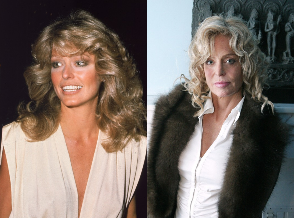Split image of Farrah Fawcett. Pictured in 1977 and 2003.