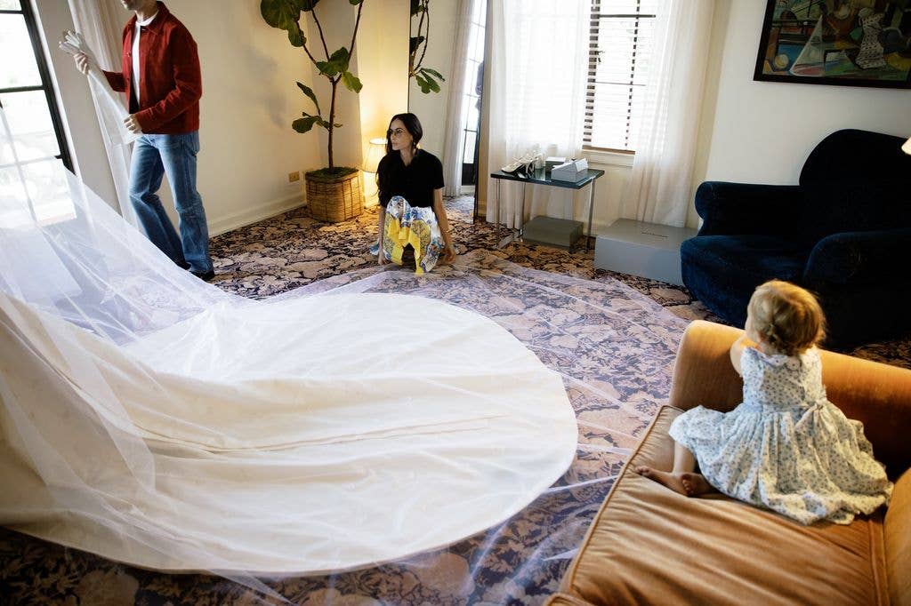 Tallulah's wedding dress train