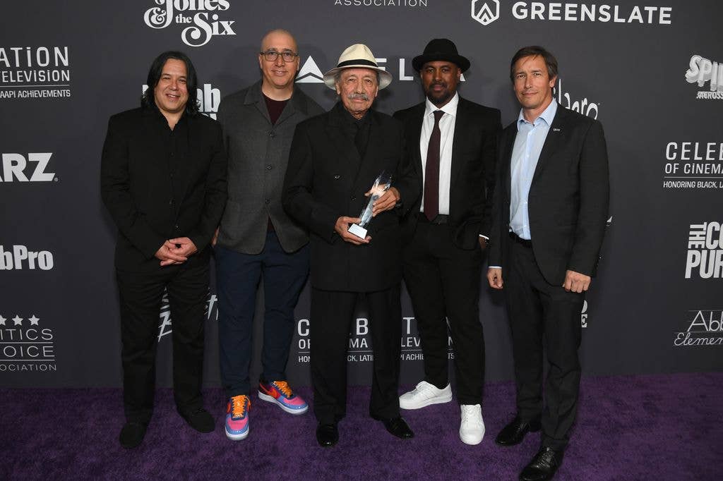Michael D. Olmos and father Edward James Olmos in 2023.