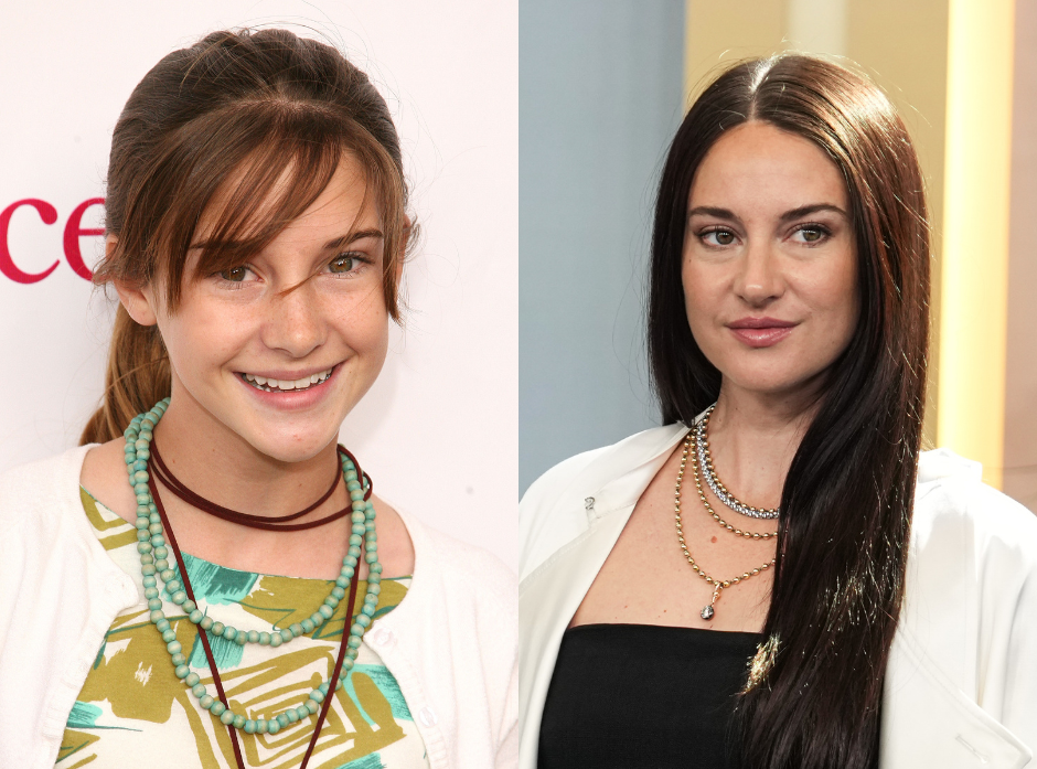 Split image of Shailene Woodley seen in 2006 and 2026.
