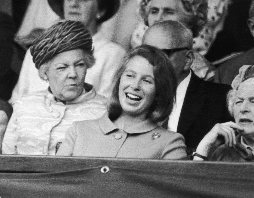 princess anne laughing at wimbledon 