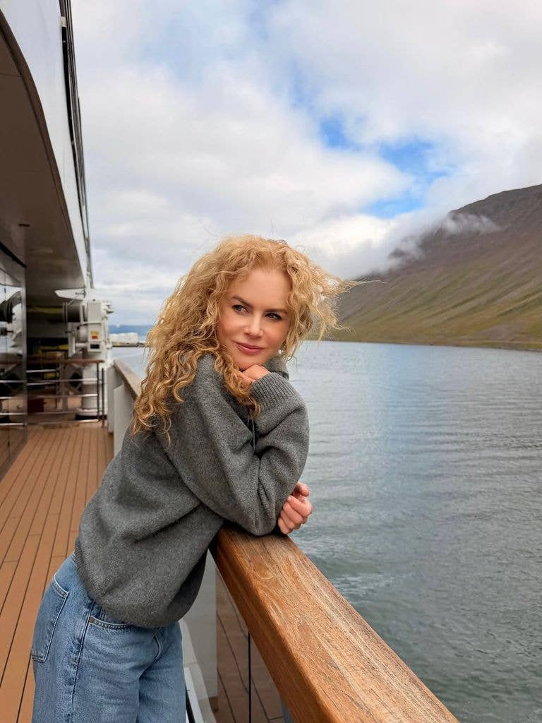 Nicole Kidman on a boat