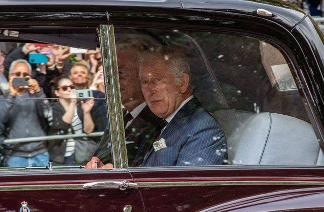 King Charles emotional at Queens funeral