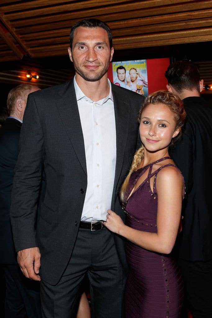 Wladimir Klitschko and Hayden Panettiere standing together and smiling