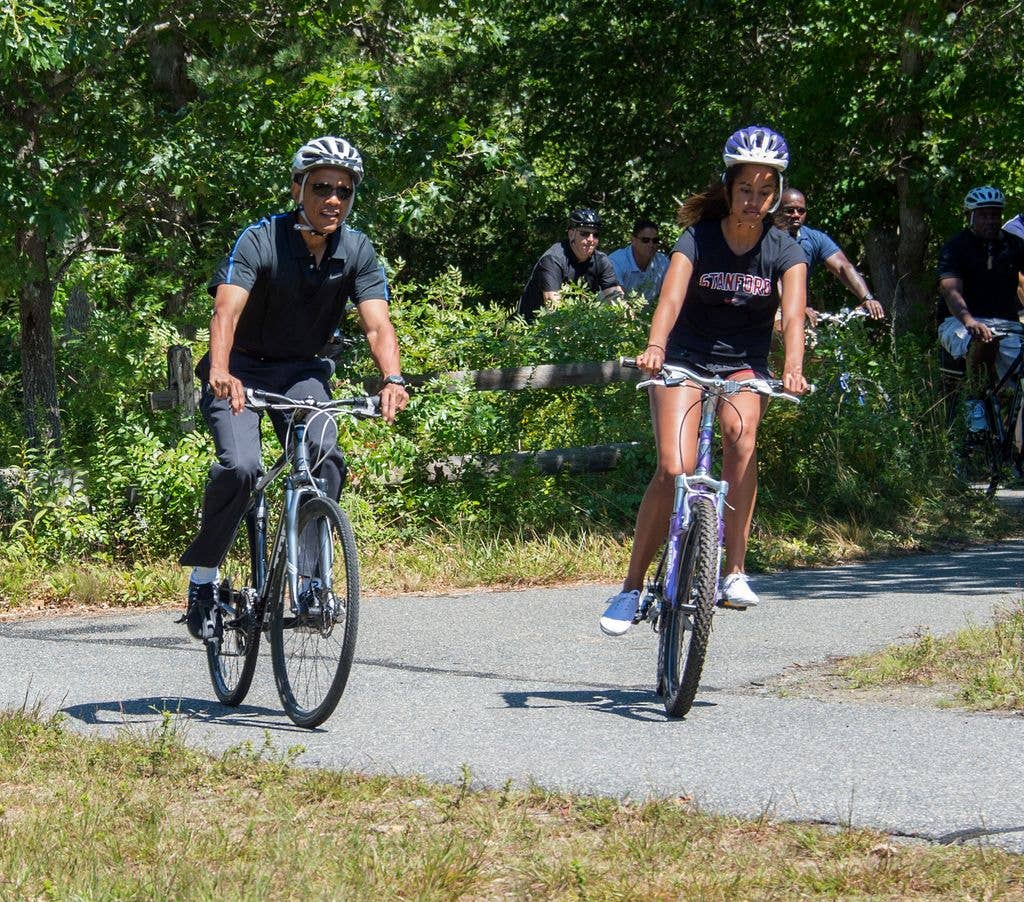 barack obama malia bike riding
