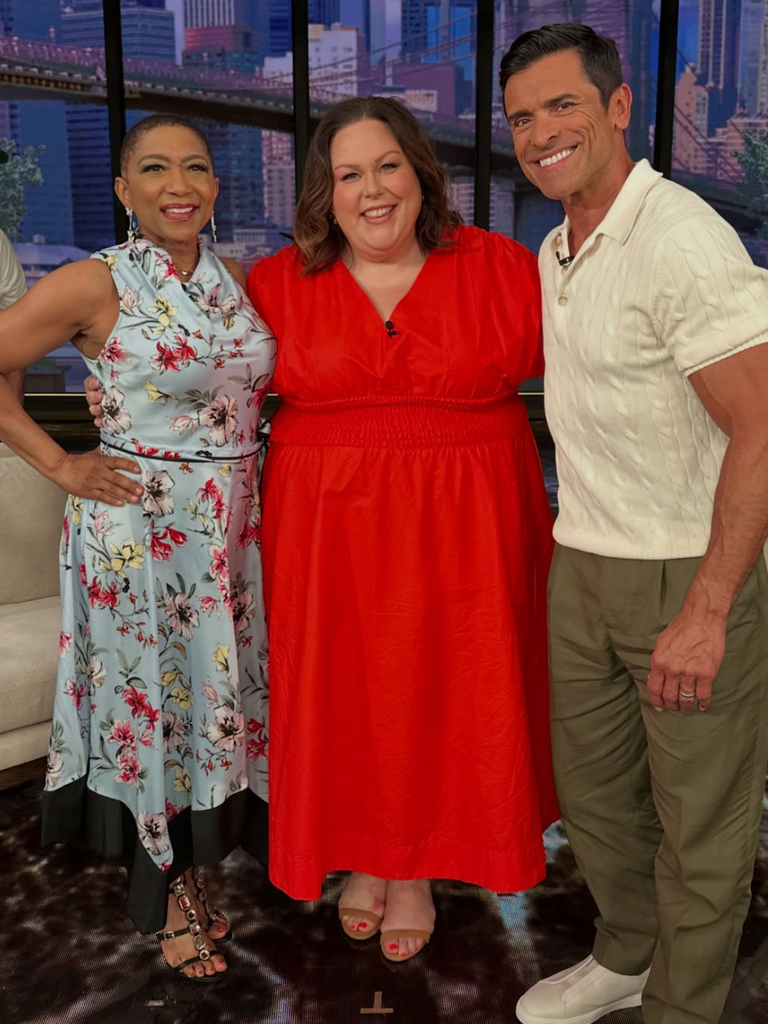 Chrissy Metz on with Mark Consuelos on LIVE with Kelly & Mark in August 2026