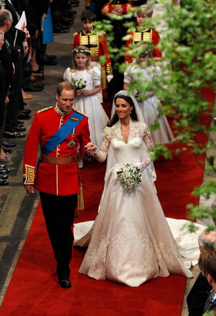 William and Kate walking down the aisle