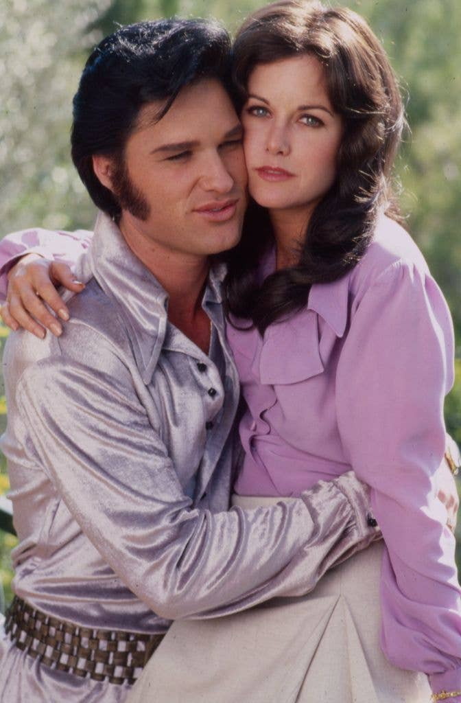 Kurt Russell as Elvis Presley, Season Hubley promotional photo for the ABC tv movie 'Elvis'
