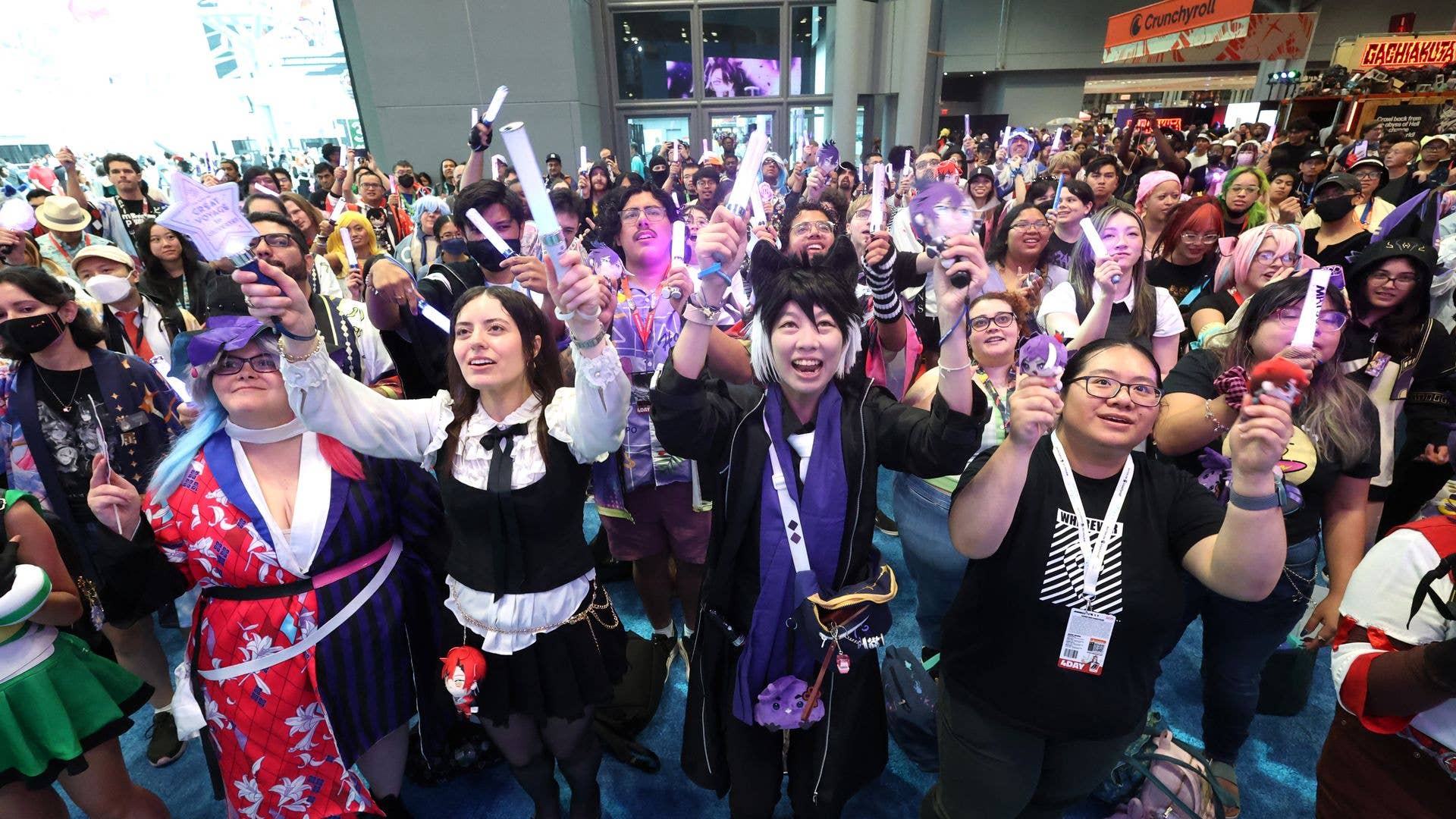 Guests attend The HIDIVE Booth during Anime NYC at Javits Center on August 24, 2025 in New York City.  